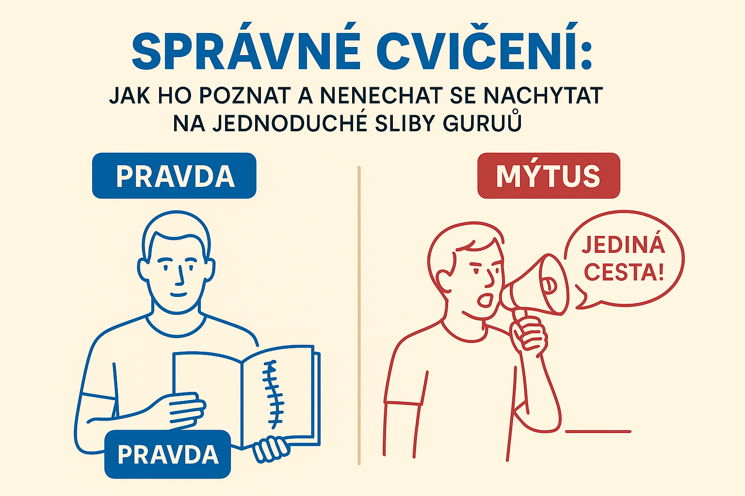 správné vs nesprávné cvičení